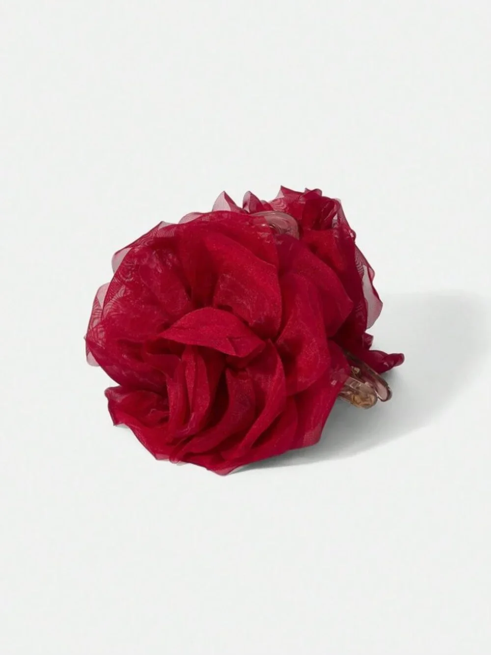 Red Rose Flower Hair Claw Clip